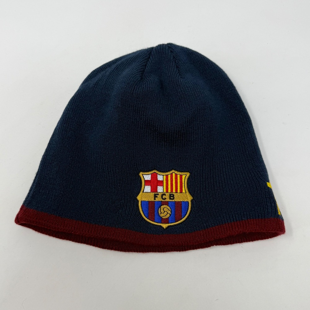 FC Barcelona Messi 10 Beanie Navy Blue Maroon‎ Knit Soccer Hat One Size